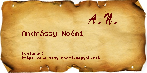 Andrássy Noémi névjegykártya